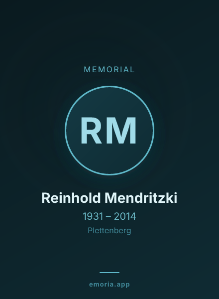 Memorial portrait of Reinhold Mendritzki