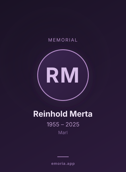 Memorial portrait of Reinhold Merta