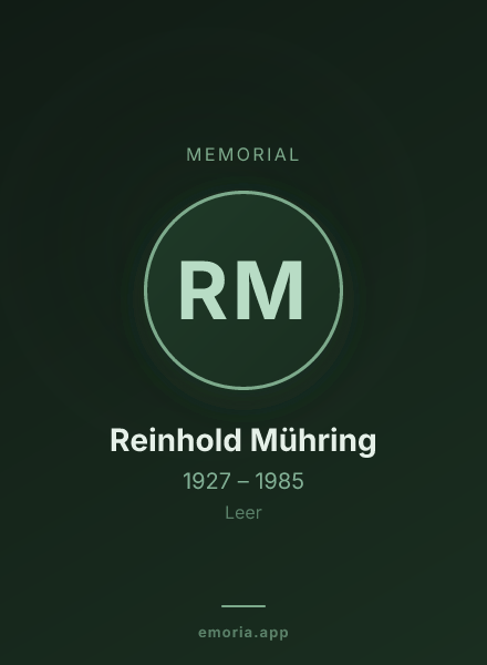 Memorial portrait of Reinhold Mühring