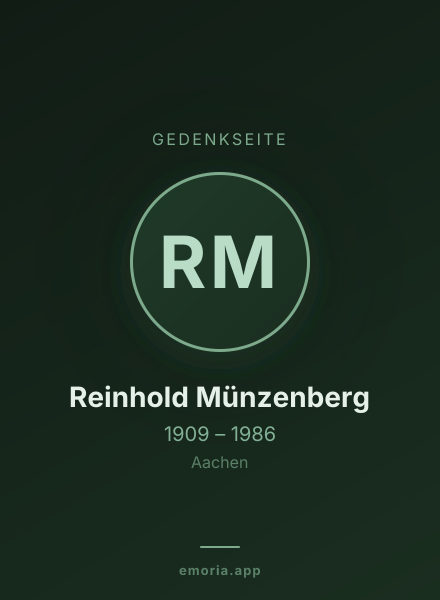 Gedenkportrait von Reinhold Münzenberg