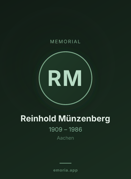 Memorial portrait of Reinhold Münzenberg