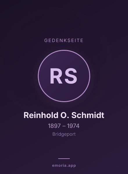 Gedenkportrait von Reinhold O. Schmidt