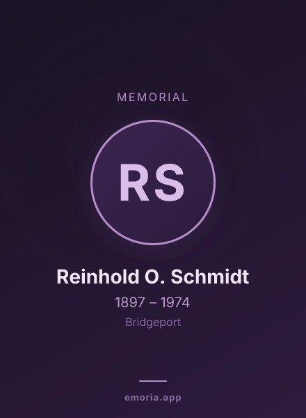 Memorial portrait of Reinhold O. Schmidt