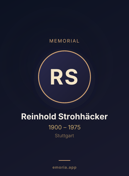 Memorial portrait of Reinhold Strohhäcker