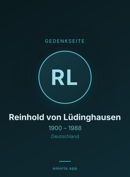 Gedenkportrait von Reinhold von Lüdinghausen