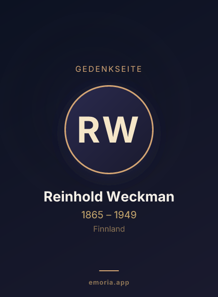 Gedenkportrait von Reinhold Weckman