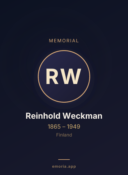 Memorial portrait of Reinhold Weckman
