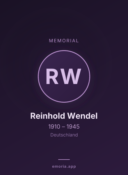 Memorial portrait of Reinhold Wendel