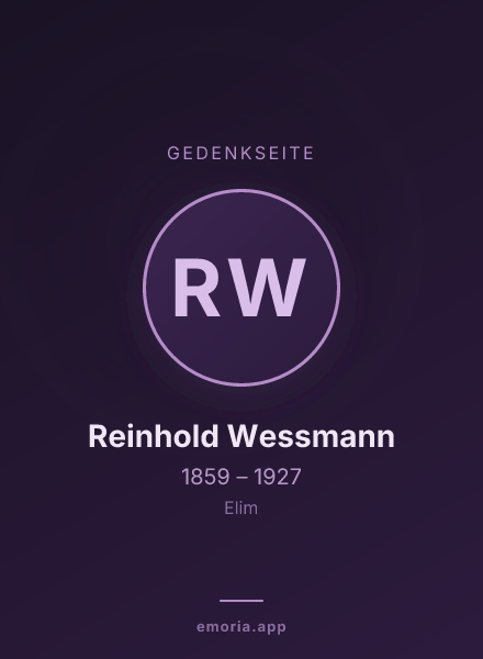 Gedenkportrait von Reinhold Wessmann