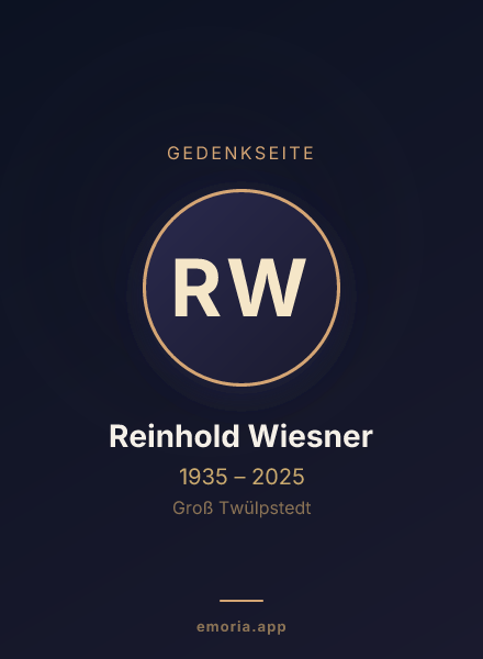 Gedenkportrait von Reinhold Wiesner