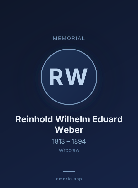 Memorial portrait of Reinhold Wilhelm Eduard Weber