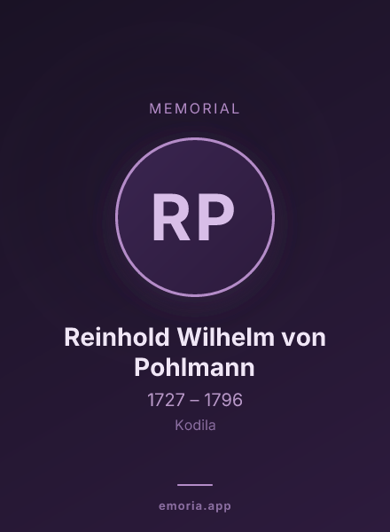 Memorial portrait of Reinhold Wilhelm von Pohlmann