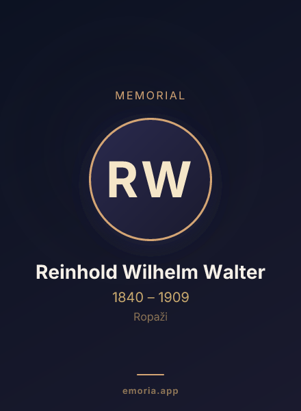 Memorial portrait of Reinhold Wilhelm Walter