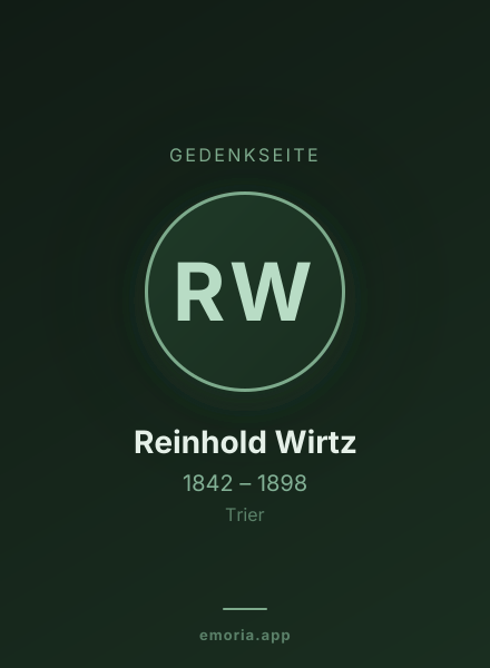 Gedenkportrait von Reinhold Wirtz