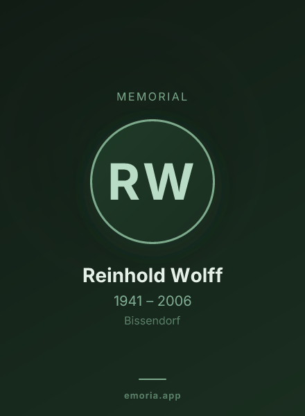 Memorial portrait of Reinhold Wolff