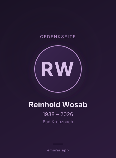Gedenkportrait von Reinhold Wosab