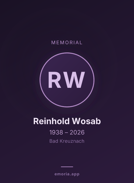 Memorial portrait of Reinhold Wosab