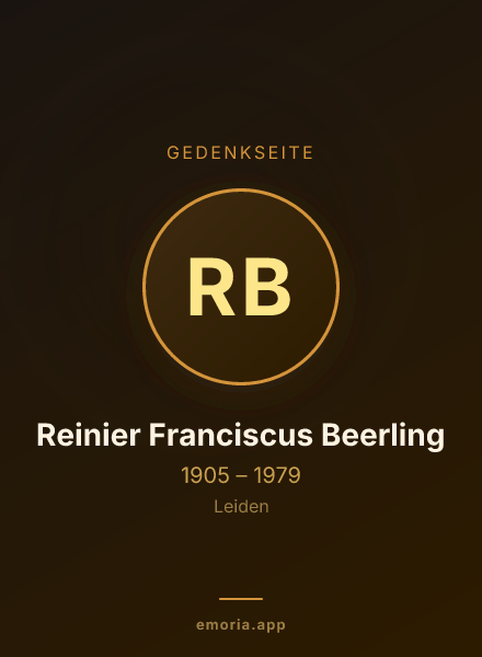 Gedenkportrait von Reinier Franciscus Beerling