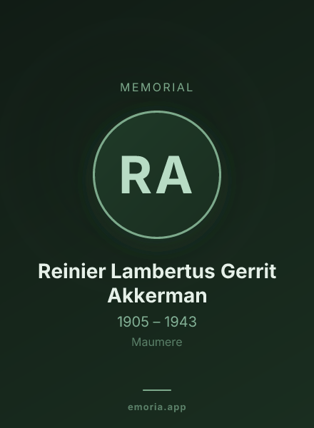 Memorial portrait of Reinier Lambertus Gerrit Akkerman