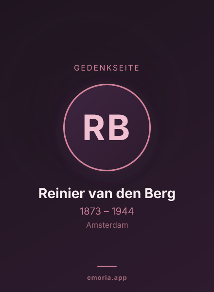 Gedenkportrait von Reinier van den Berg