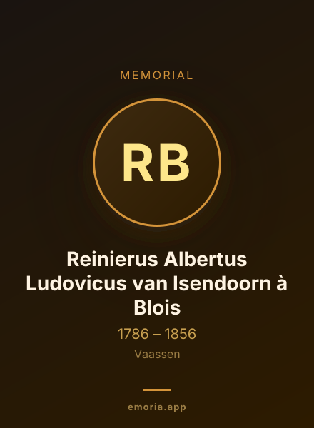 Memorial portrait of Reinierus Albertus Ludovicus van Isendoorn à Blois