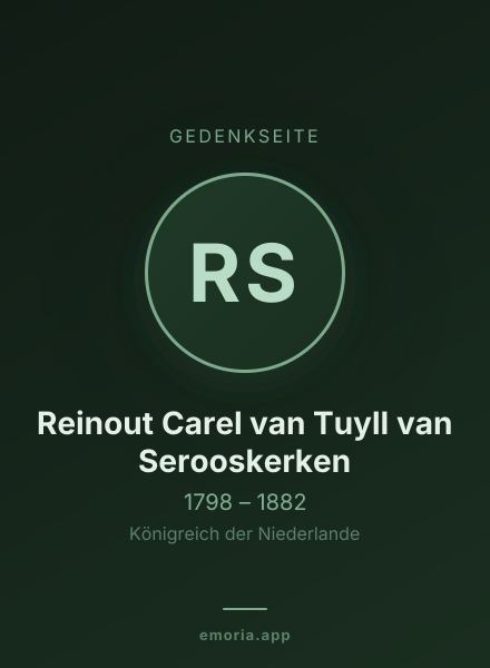 Gedenkportrait von Reinout Carel van Tuyll van Serooskerken