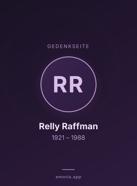Gedenkportrait von Relly Raffman