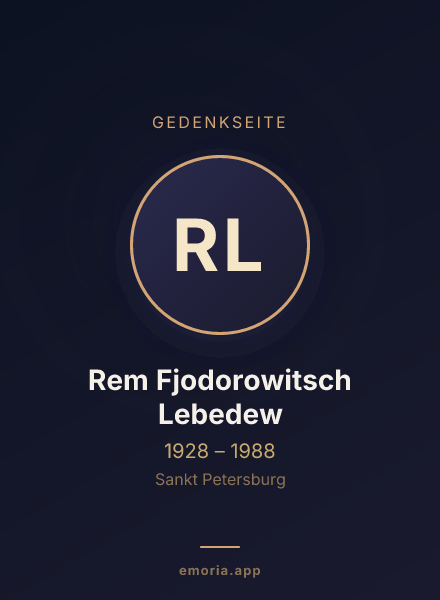 Gedenkportrait von Rem Fjodorowitsch Lebedew