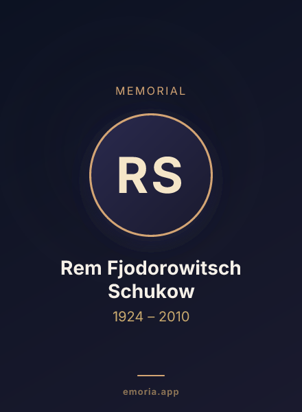 Memorial portrait of Rem Fjodorowitsch Schukow