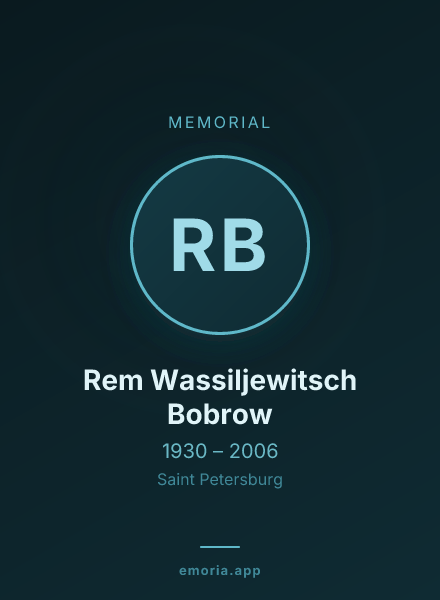 Memorial portrait of Rem Wassiljewitsch Bobrow