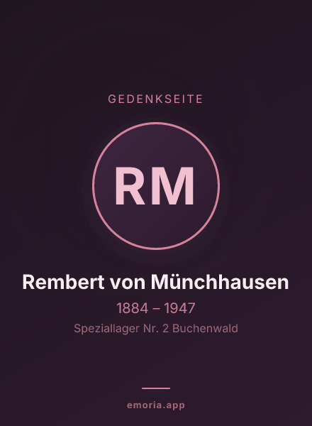 Gedenkportrait von Rembert von Münchhausen