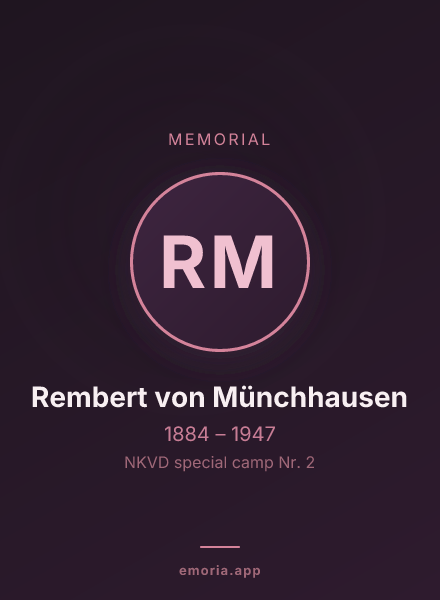 Memorial portrait of Rembert von Münchhausen