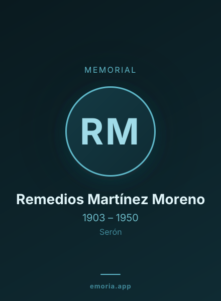 Memorial portrait of Remedios Martínez Moreno