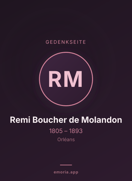 Gedenkportrait von Remi Boucher de Molandon