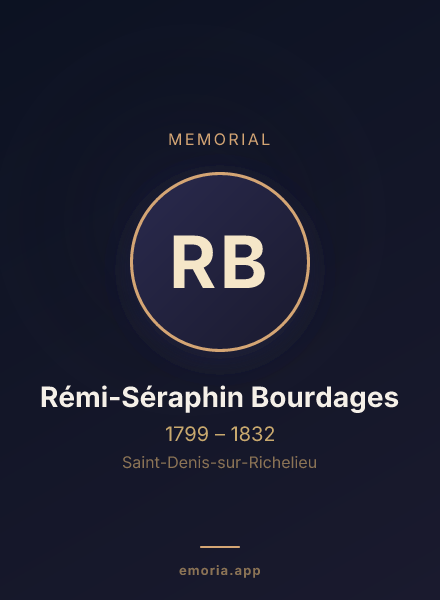 Memorial portrait of Rémi-Séraphin Bourdages