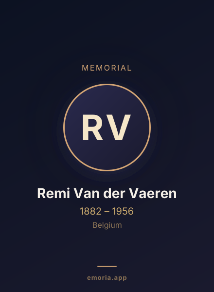 Memorial portrait of Remi Van der Vaeren