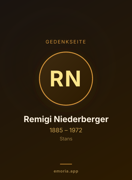 Gedenkportrait von Remigi Niederberger