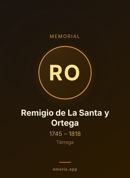 Memorial portrait of Remigio de La Santa y Ortega