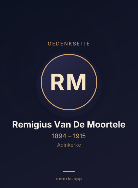 Gedenkportrait von Remigius Van De Moortele