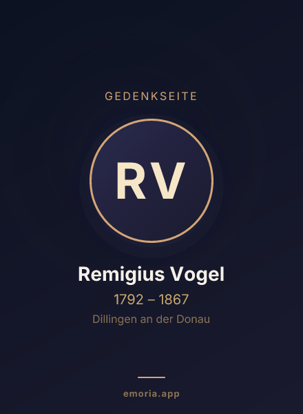 Gedenkportrait von Remigius Vogel