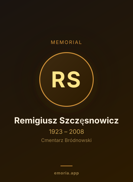 Memorial portrait of Remigiusz Szczęsnowicz