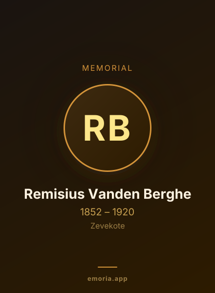 Memorial portrait of Remisius Vanden Berghe