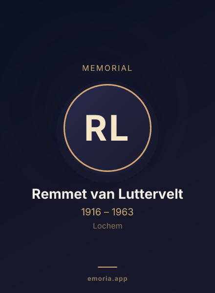 Memorial portrait of Remmet van Luttervelt