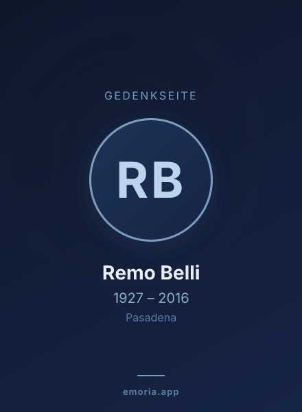 Gedenkportrait von Remo Belli