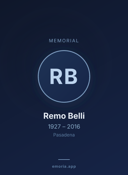 Memorial portrait of Remo Belli