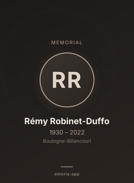 Memorial portrait of Rémy Robinet-Duffo