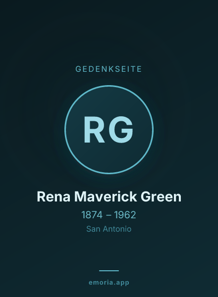 Gedenkportrait von Rena Maverick Green