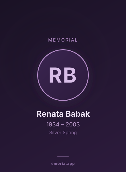 Memorial portrait of Renata Babak