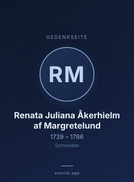 Gedenkportrait von Renata Juliana Åkerhielm af Margretelund