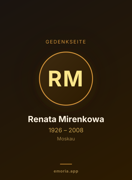 Gedenkportrait von Renata Mirenkowa